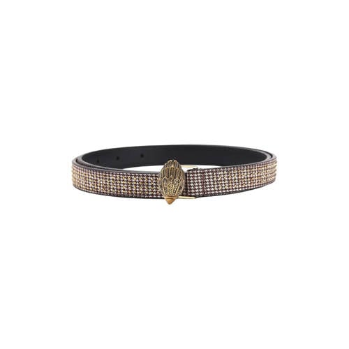 Kurt Geiger riem Eagle met studs en pied-de-poule print zwart/wit afbeelding