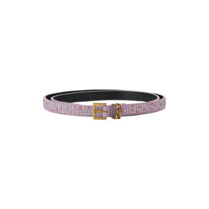 leren riem Shoreditch met strass lila
