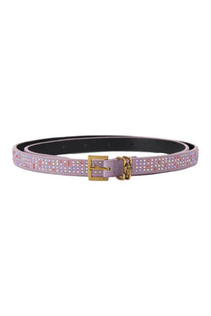 leren riem Shoreditch met strass lila