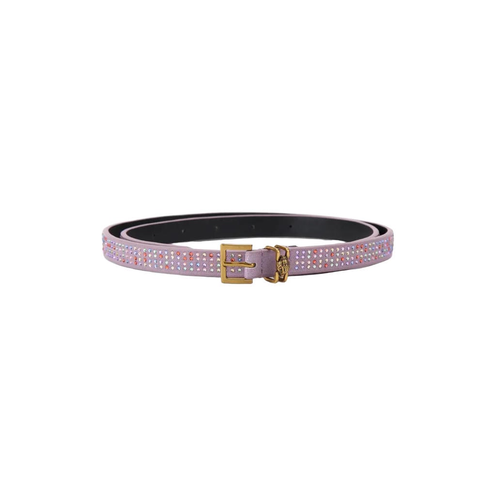 Kurt Geiger leren riem Shoreditch met strass lila