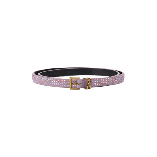 Kurt Geiger leren riem Shoreditch met strass lila afbeelding