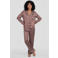 Dreamcovers satijnlook pyjama set - bruin/oudroze/ecru