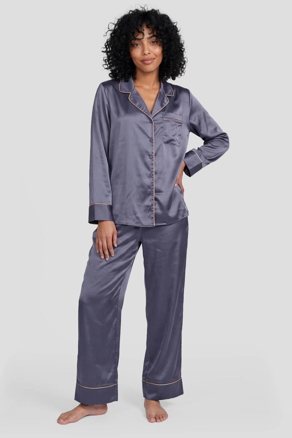 Dreamcovers satijnlook pyjama set - blauw