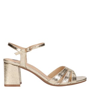 leren sandalettes goud