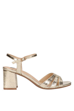 leren sandalettes goud