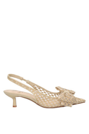 slingback pumps met strik beige