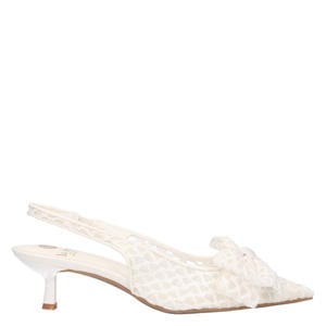 slingback pumps met strik ecru