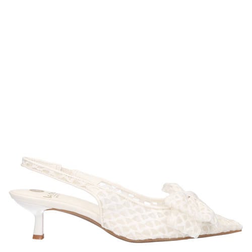 La Strada slingback pumps met strik ecru