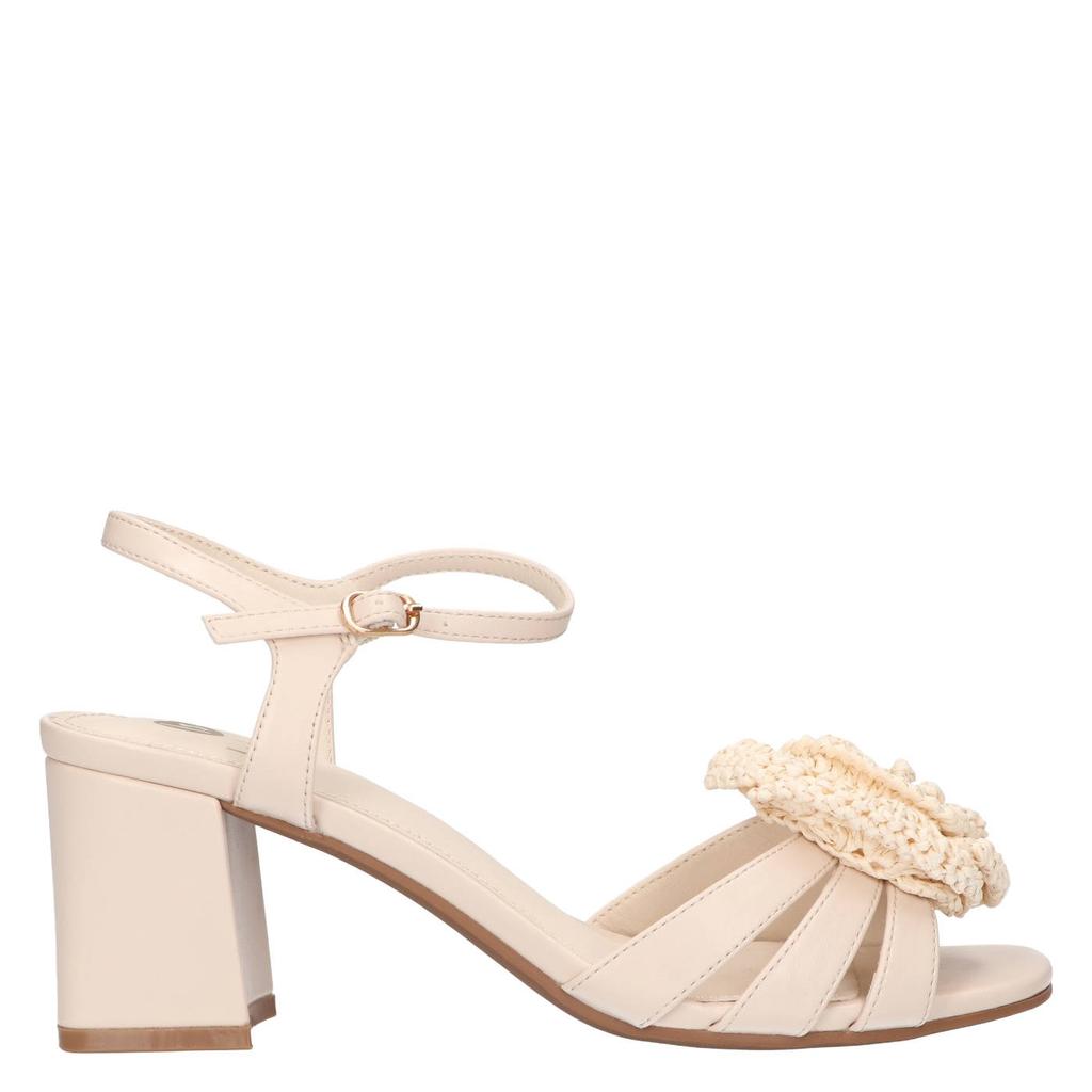 Ecru dames La Strada leren sandalettes van 95% imitatieleer/5% textiel