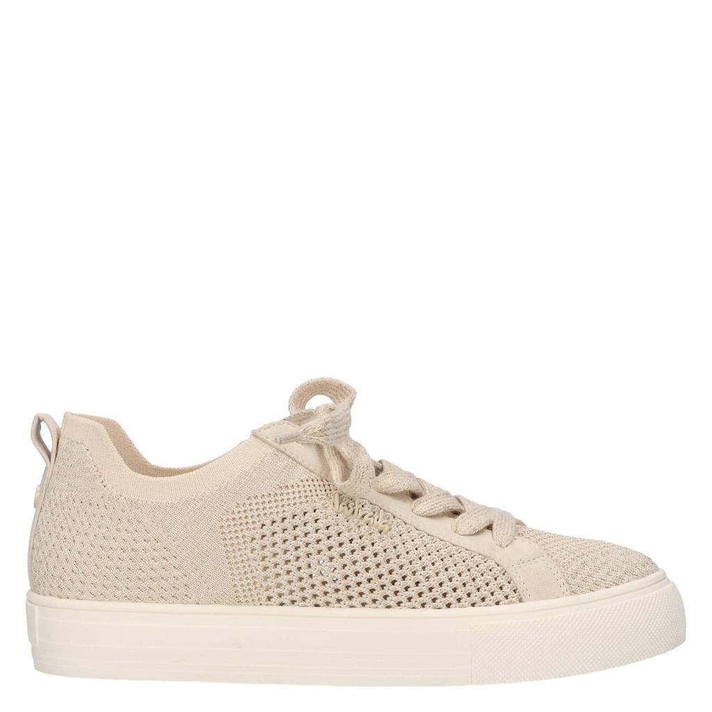 Beige dames La Strada sneakers van knitted met veters