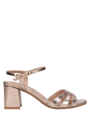 leren sandalettes rosé