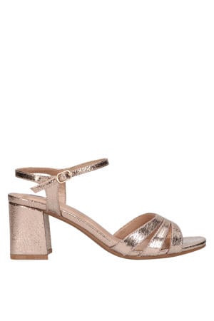 leren sandalettes rosé