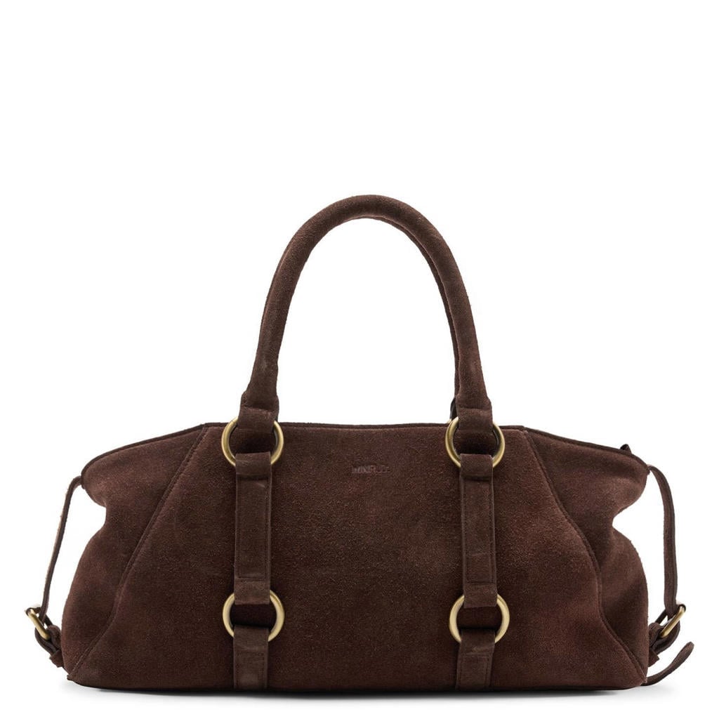 Manfield suede handtas donkerbruin