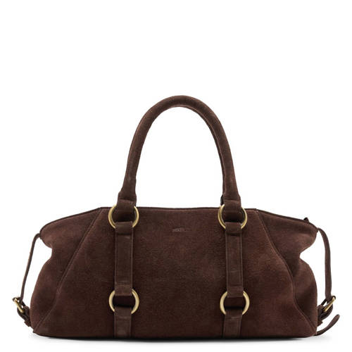 Manfield suede handtas donkerbruin afbeelding