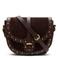 Manfield suede crossbody tas donkerbruin