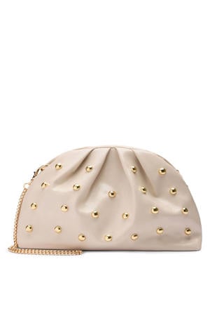 clutch met studs beige