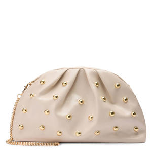 clutch met studs beige