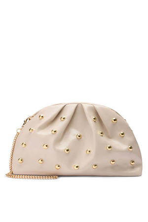 clutch met studs beige