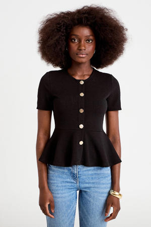 peplum top zwart