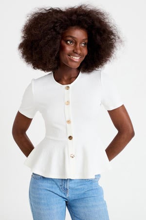 peplum top ecru