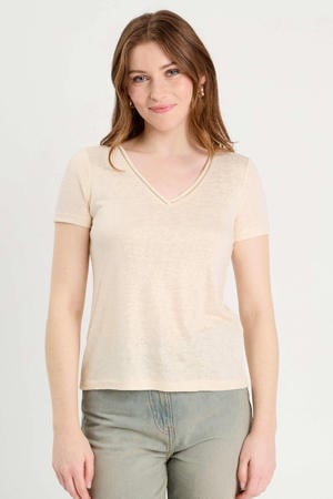 T-shirt beige met glitter