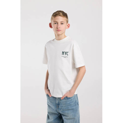 America Today T-shirt met backprint wit afbeelding