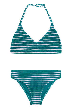 triangel bikini gestreept groen/wit