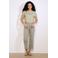 LOLALIZA straight high waist broek lichtkaki