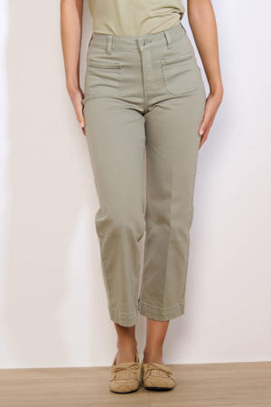 straight high waist broek lichtkaki