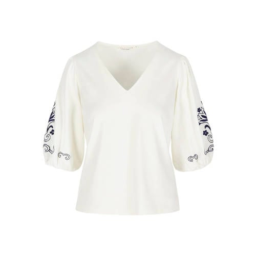 LOLALIZA gebloemde pullover ecru afbeelding