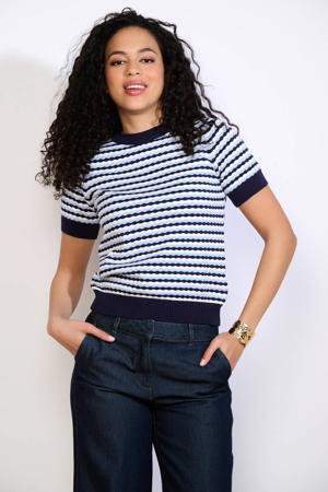 gestreepte top blauw