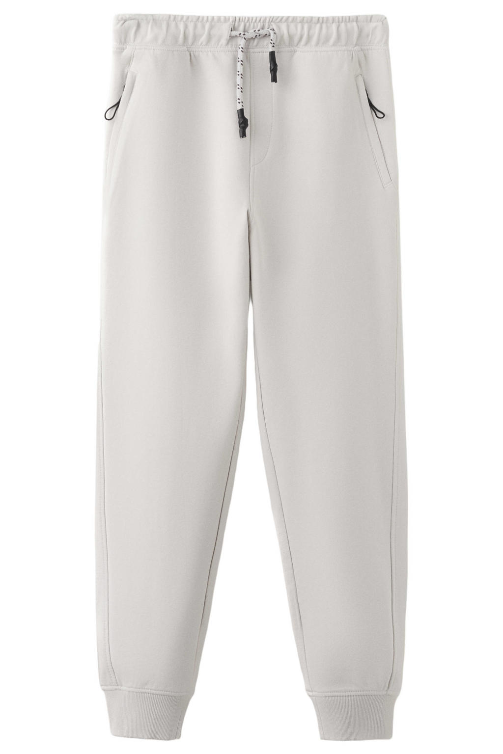 Lichtgrijze jongens Mango Kids sweatpants met elastische tailleband met koord en effen