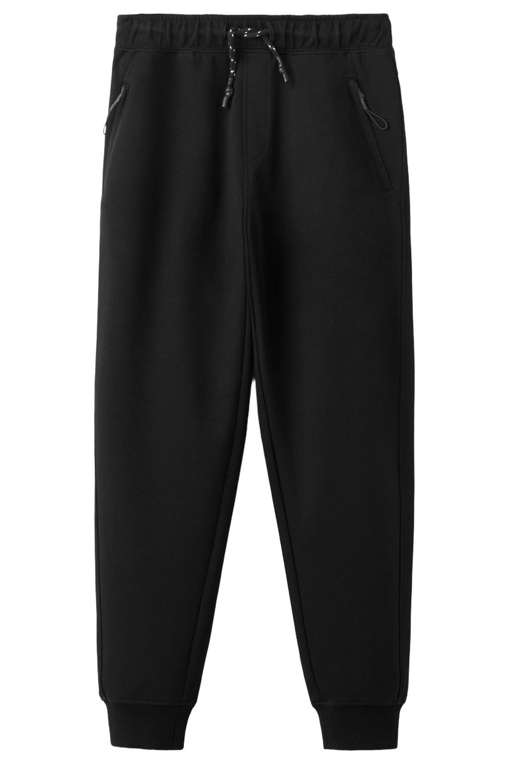 Zwarte jongens Mango Kids sweatpants met elastische tailleband met koord en effen