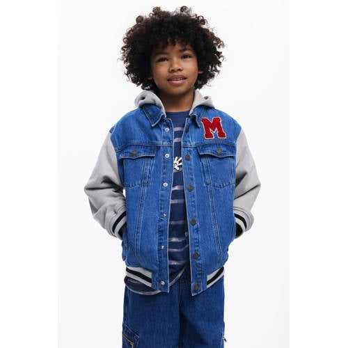 Desigual Mickey Mouse spijkerjas met backprint medium blue denim afbeelding