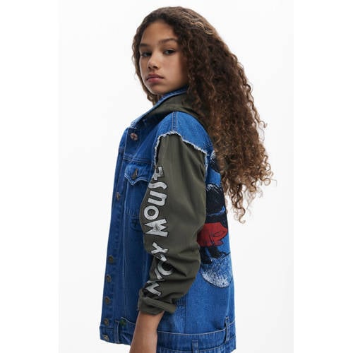 Desigual Mickey Mouse spijkerjas met backprint medium blue denim afbeelding