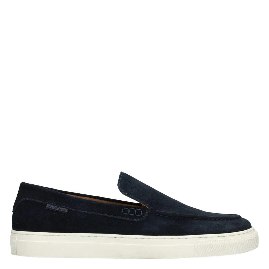 Donkerblauwe heren Poelman Mick suède loafers