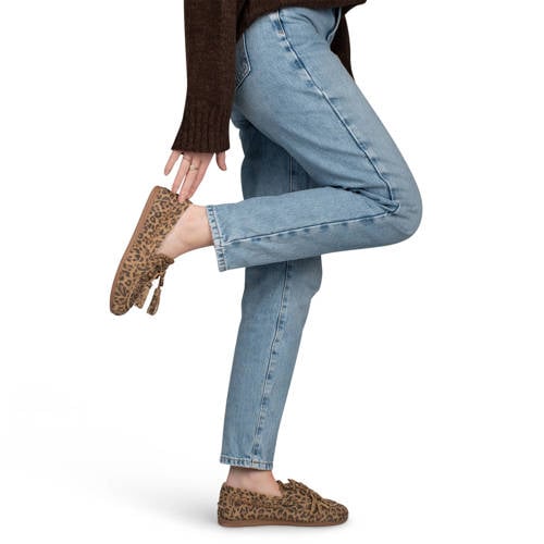 PS Poelman Lira suède bootschoenen met panterprint beige/zwart afbeelding