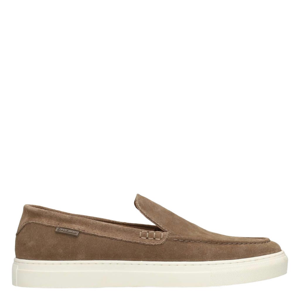 Taupe heren Poelman Mick suède loafers