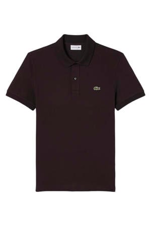 slim polo donkerbruin