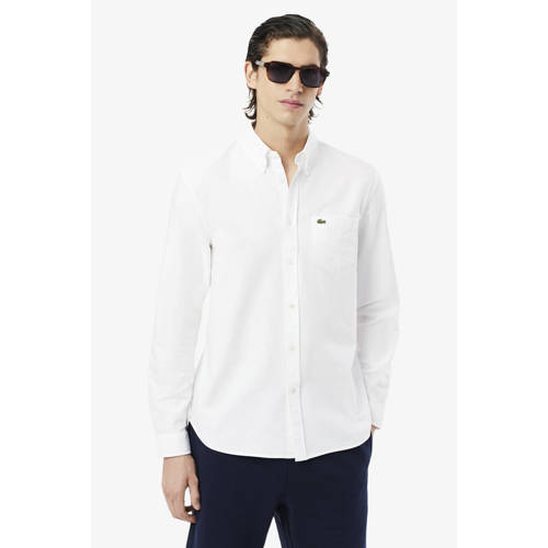 Lacoste regular zakelijk overhemd wit afbeelding