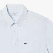 thumbnail: Lacoste regular casual overhemd met linnen lichtblauw