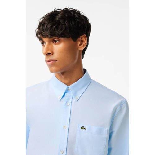 Lacoste regular zakelijk overhemd lichtblauw afbeelding