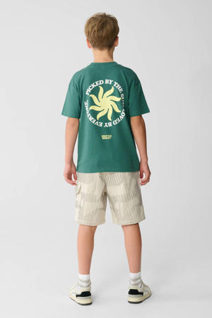 T-shirt met backprint donkergroen