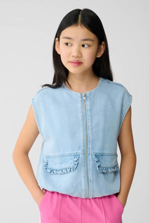 gilet light blue denim