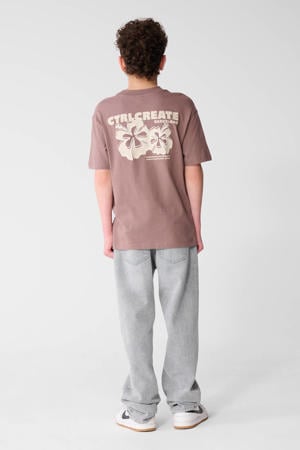 T-shirt met backprint taupe