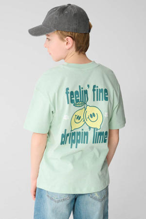 T-shirt met backprint lichtgroen