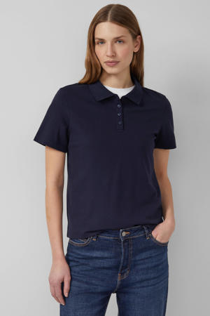 polo marineblauw met textuur