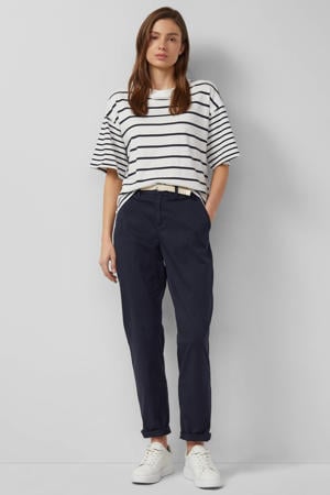 tapered regular waist casual broek marineblauw
