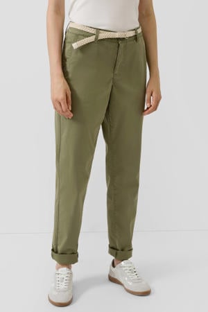 tapered regular waist casual broek kaki