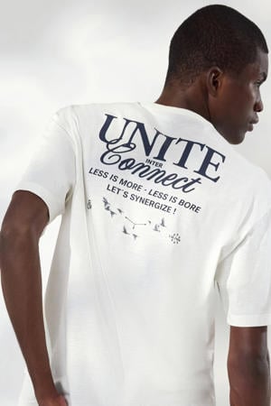 relaxed T-shirt met backprint wit